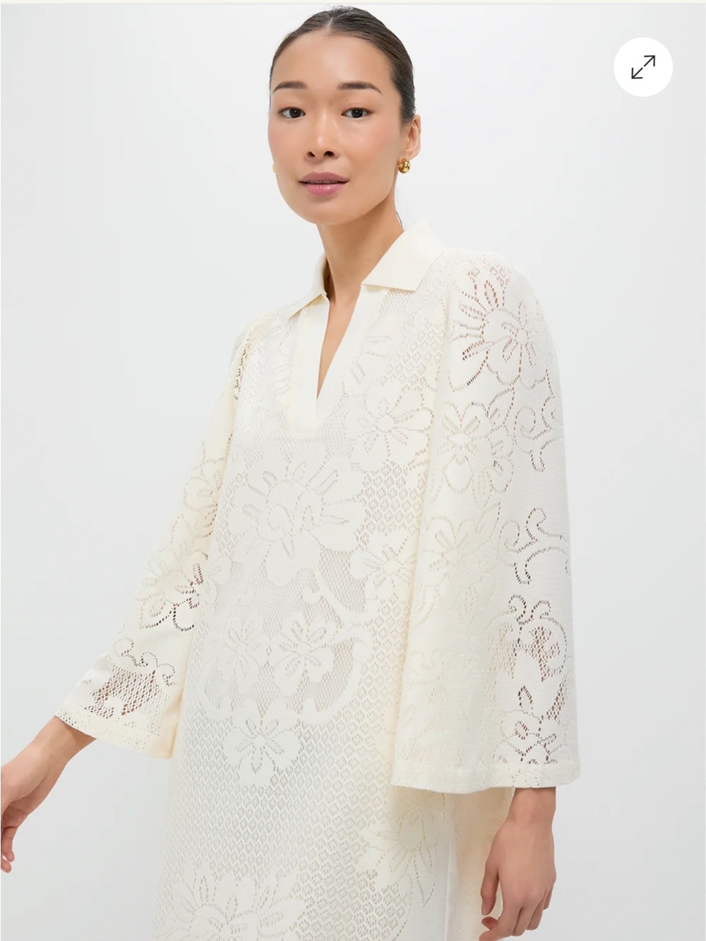 Tuckernuck Cream Floral Lace Swim Cover-Up